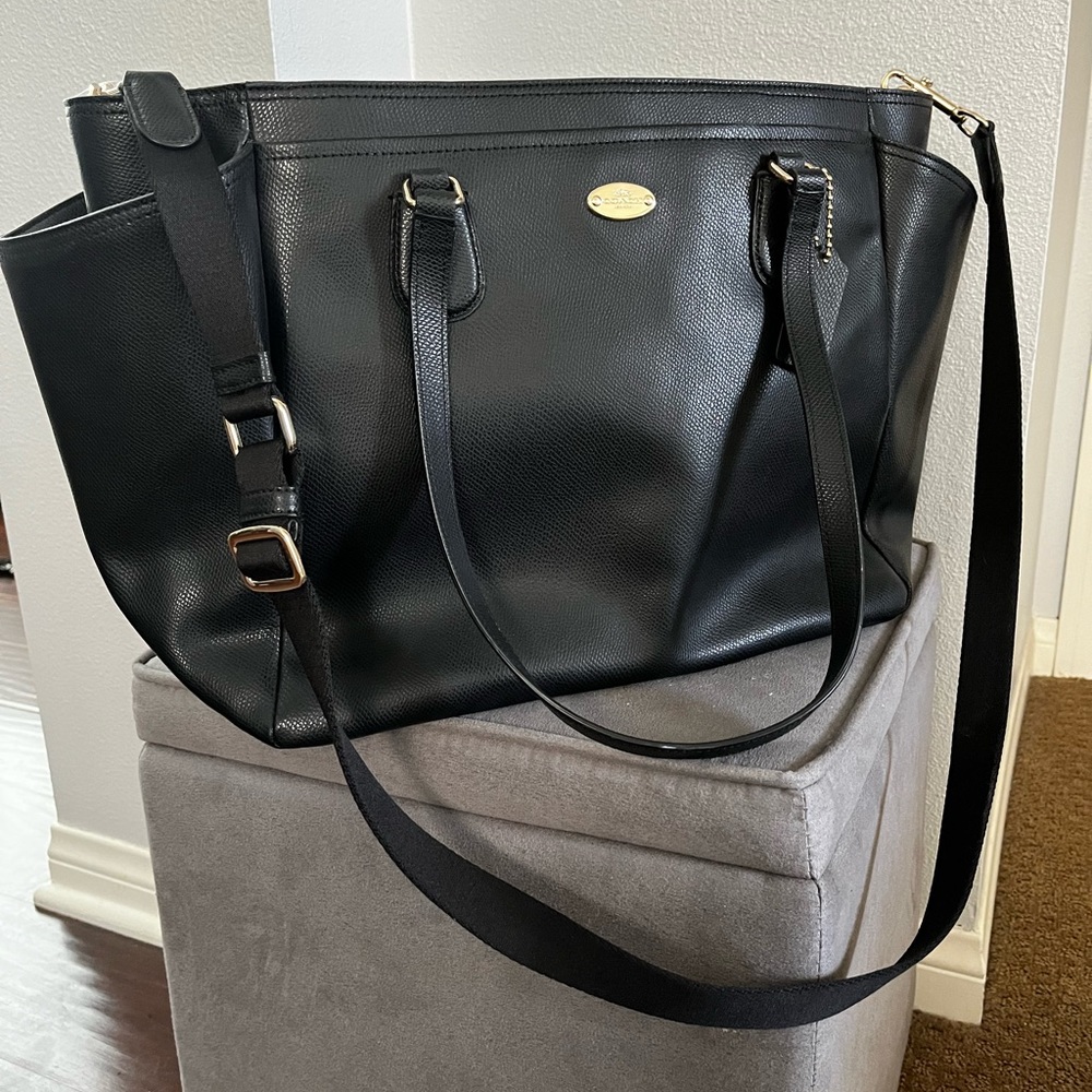 LARGE black Coach diaper bag/purse